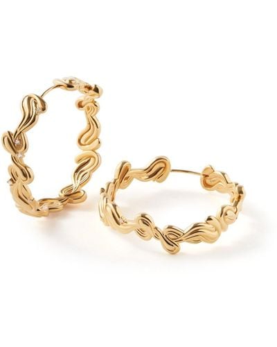 FRIDA & FLORENCE Infinite Harmony Wave Diamond Earrings - Metallic