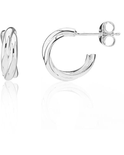 Auree Knightsbridge Mini Sterling Triple Hoop Earrings - Metallic