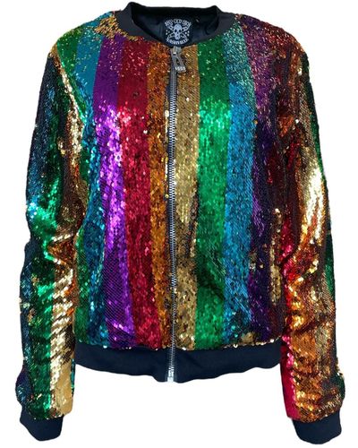 Any Old Iron Rainbow Bomber Jacket - Multicolor