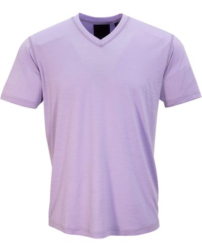 lords of harlech Victor V-neck Merino Shirt In Lavender - Purple