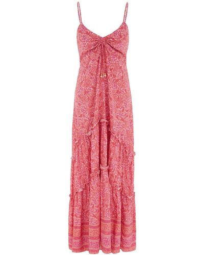 Hortons England Ruched Cami Maxi Dress Pink
