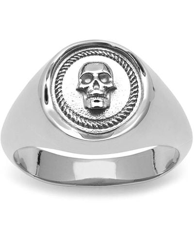 Northskull Atticus Skull Seal Pinky Ring In - Metallic
