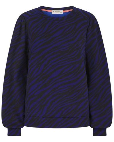 Nooki Design Printed Zebra Piper Sweater-teal - Blue