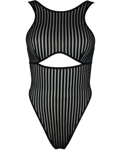 MONIQUE MORIN LINGERIE Vertigo Cutout Bodysuit - Black