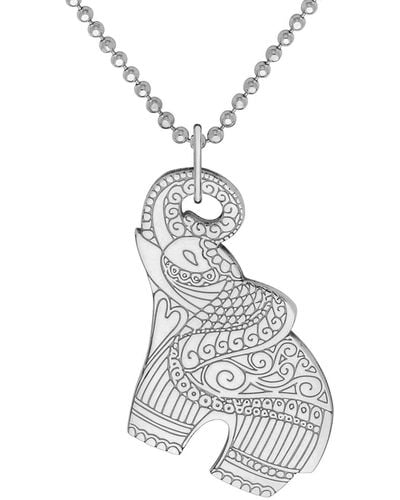 CarterGore Large Elephant Pendant Necklace - Metallic