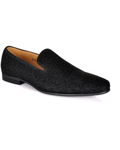 DAVID WEJ Bradford Glitter Smart Loafers – - Black