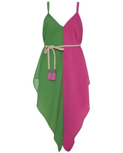 KAHINDO Two-toned Blyderiver Pink And Green Playsuit Romper