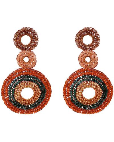 Lavish by Tricia Milaneze Mystic Amber Mix Gia Handmade Earrings - Orange
