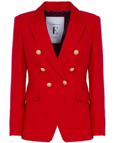 The Extreme Collection Double-breasted Premium Crepe Blazer London - Red