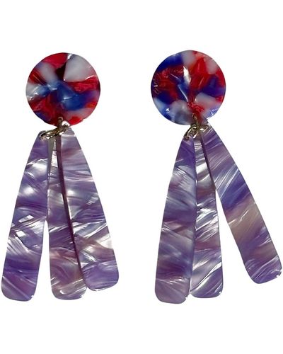 CLOSET REHAB Petal Drop Earrings In Cupids Beau - Purple