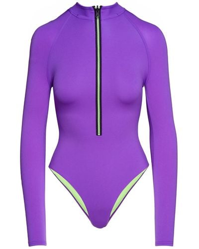 Noire Swimwear Surf-up Neon Purple Swimsuit