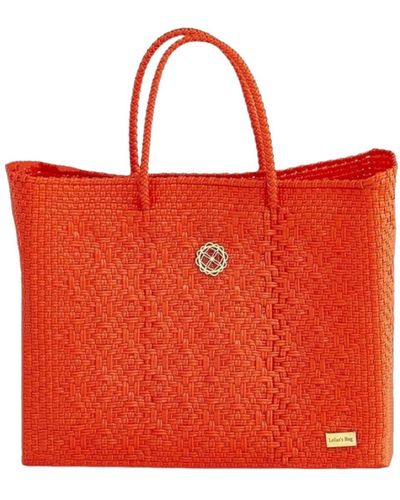 Lolas Bag Small Orange Tote Bag - Red