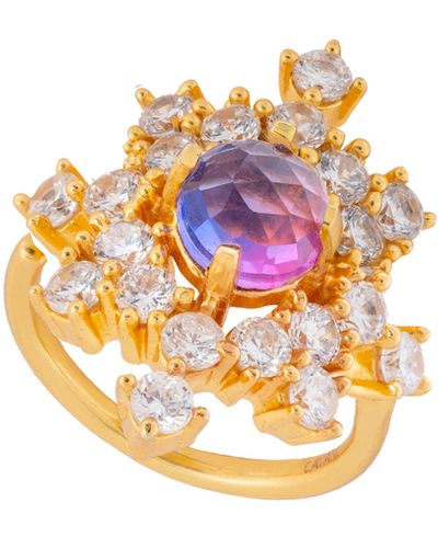 Lavani Jewels Altaira Purple Ring - White
