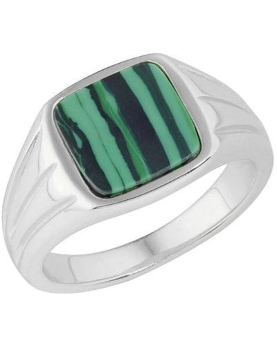 Bermuda Watch Company Annie Apple Stellar Sterling Silver Malachite Green Ring