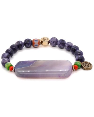 Ebru Jewelry Amethyst Meditation Bracelet - Blue