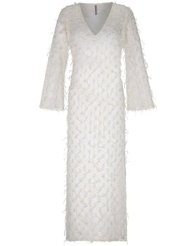 Aguaclara Chantilly Long Dress - White
