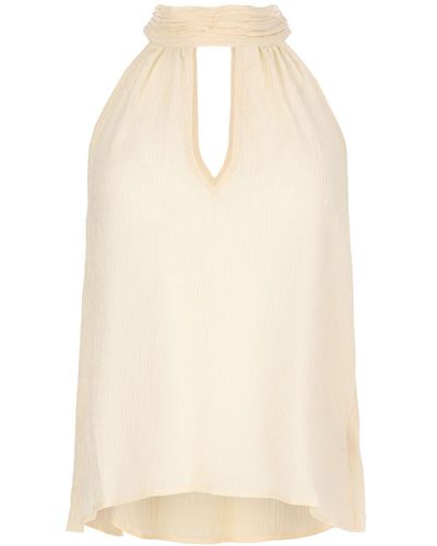 Traffic People Neutrals The Great Silence Cream Halter Top - Natural