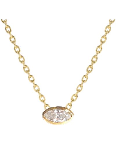 Lily Flo Jewellery Sirius Marquis Cut Solitaire Diamond On The Chain Necklace - Metallic