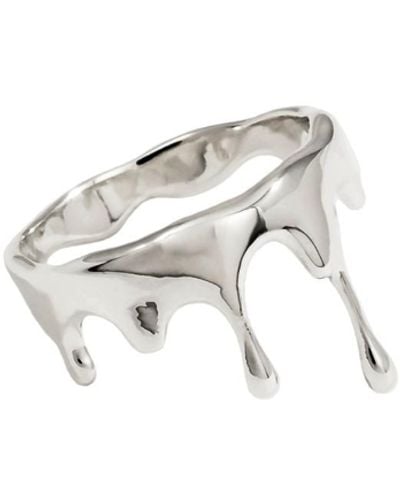 MARIE JUNE Jewelry Dripping Small Sterling Ring - Metallic