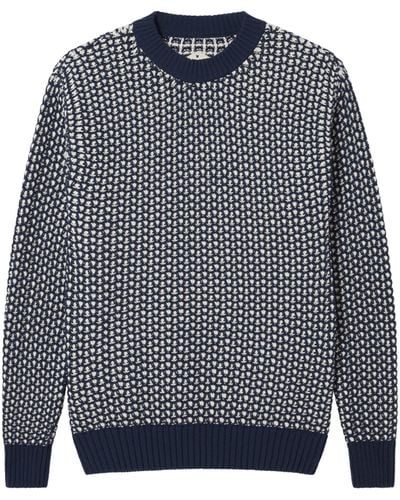 Thinking Mu Recycled Cotton Knitted Santos Sweater - Blue