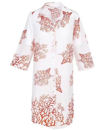Monique Store Coral Kimono - White