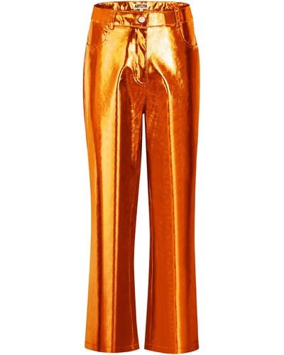 Amy Lynn Lupe Orange Metallic Trousers
