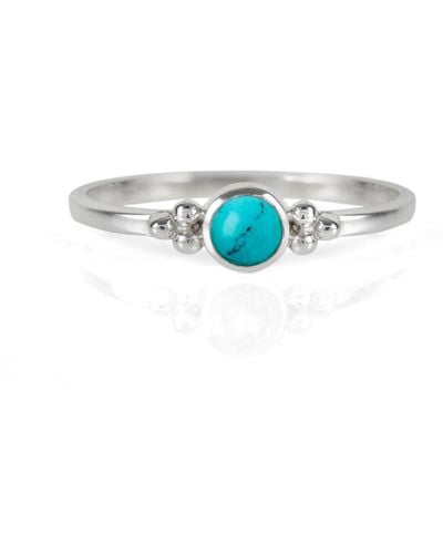 Charlotte's Web Jewellery Holi Jewel Silver Stacking Ring - Blue
