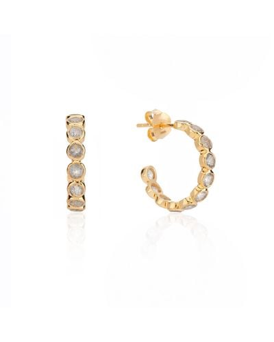 Auree Ortigia Labradorite & Gold Vermeil Half Hoop Earrings - Metallic