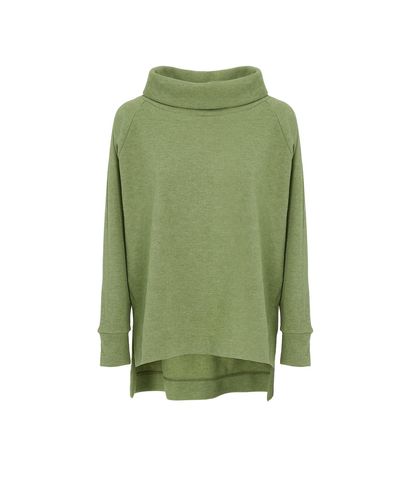 Julia Allert Loose Turtleneck Oversize Long Sweater - Green