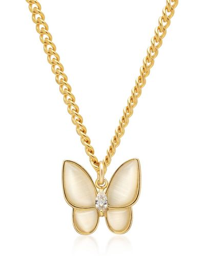 Nialaya S Necklace With Statement Butterfly Pendant - Metallic