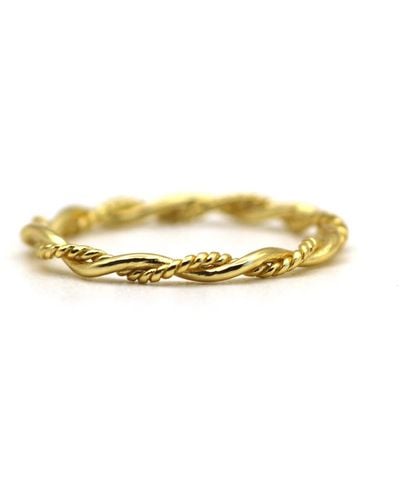 VicStoneNYC Fine Jewelry Unique Thin Rope Ring - Yellow