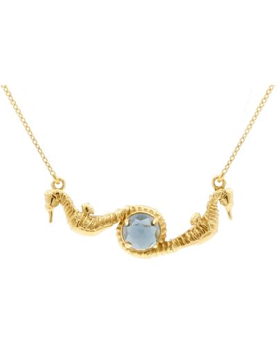 Lee Renee Seahorse Blue Topaz Necklace – - Metallic