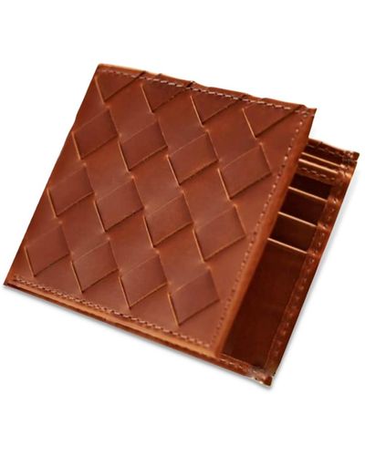 VIDA VIDA Plaited Tan Leather Card Wallet - Brown