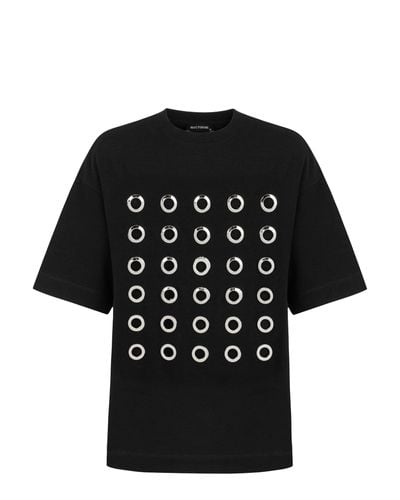 Nocturne Metal Ring Detailed T-shirt - Black