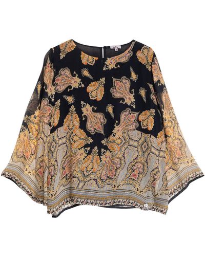 Niza Short Sleeve Blouse With Floral Print - Brown