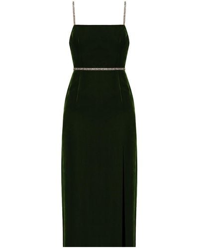 UNDRESS Amya Silk Velvet Midi Cocktail Dress - Green