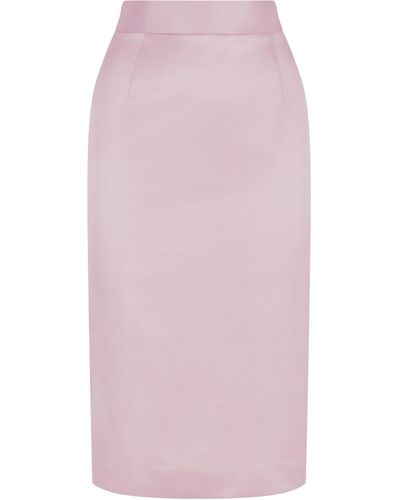 Femponiq Cotton-blend Sateen Pencil Skirt - Pink
