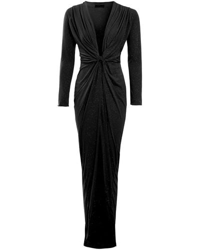 Sarvin Clara Sparkly Maxi Dress - Black