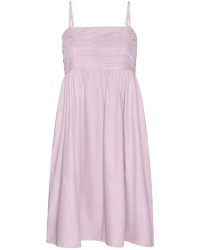 REISTOR Ruched Strappy Pink Mini Dress - Purple