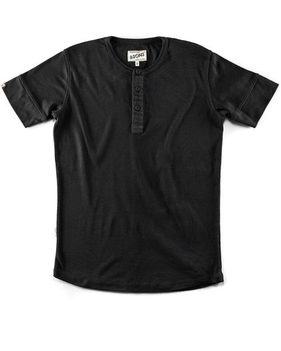 &SONS Trading Co The New Elder Henley Short Sleeve Shirt - Black