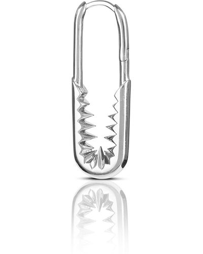 Kasun Safety Pin Hoop Earrings - Metallic