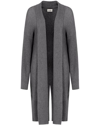 Loop Cashmere Cashmere Edge To Edge Cardigan In Pewter - Grey