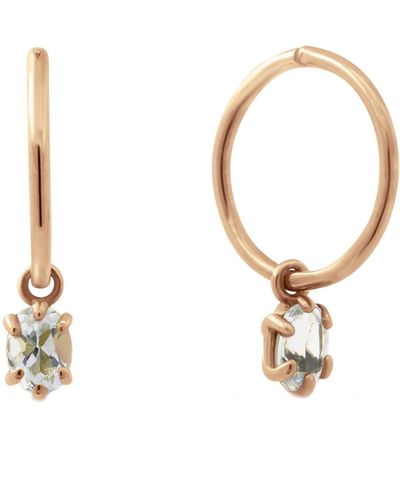 Lee Renee Aquamarine Clicker Hoop Earrings - Metallic