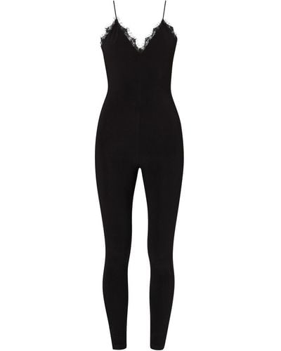 LIA ARAM Lace-accented Jumpsuit - Black