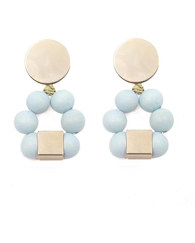 Soli & Sun The Jenna Light Handcrafted Statement Earrings - Blue