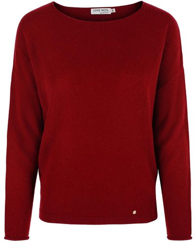 tirillm "ally" Cashmere Boatneck Pullover - Red