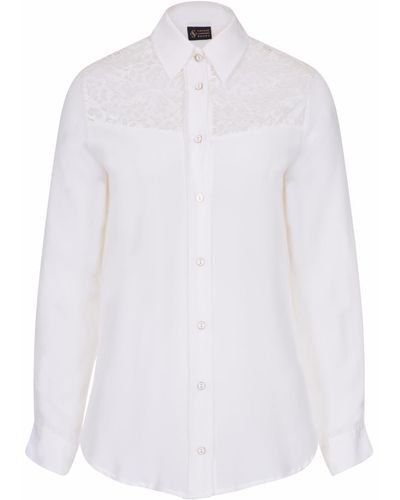 Sophie Cameron Davies Ivory Classic Silk Shirt - White