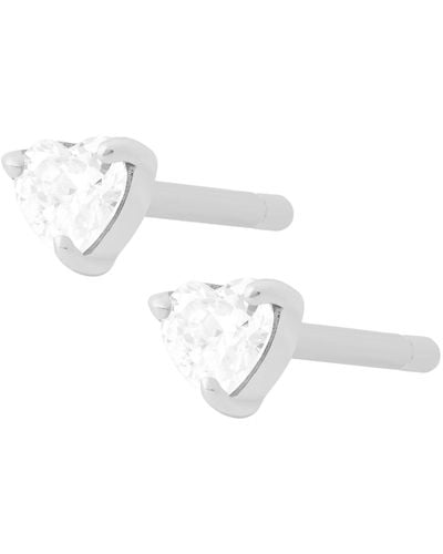 Cartilage Cartel Crystal Heart Studs - Metallic