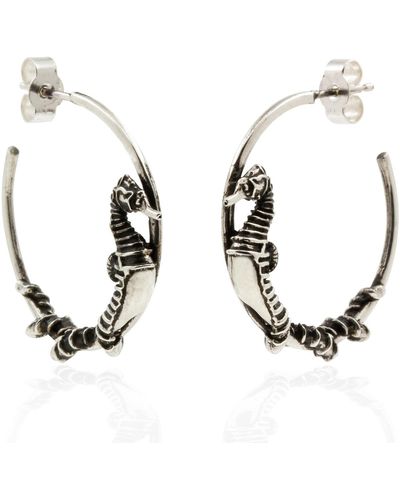 Lee Renee Seahorse Hoop Earrings – Silver - Metallic