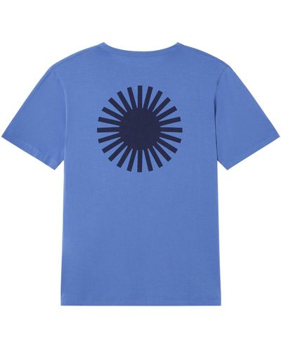 Thinking Mu Organic Cotton With Back Navy Sun T-shirt - Blue